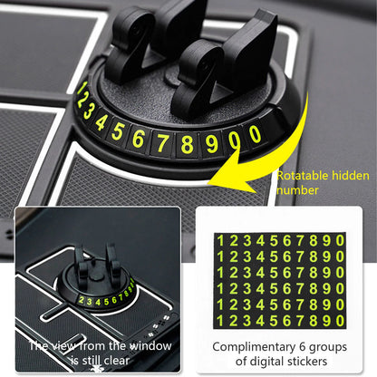 4 In 1 PVC Car Anti-Slip Mat  panel Silicone Phone Holder Dashboard Mount Stand Multi-purpose Car Organizer Tray Car Accessory
