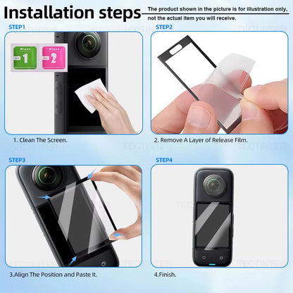 PC Lens Guard Cap Cover For Insta360 X4 Air Screen Protector Tempered Glass Film Protective Kit 360°Video Camera Accessories