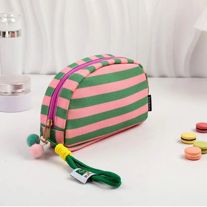 Women's Striped Beach Clutch Bag Versatile Small Woven Crochet Handbags Purses Knitting Dumpling Clutch Casual Bag