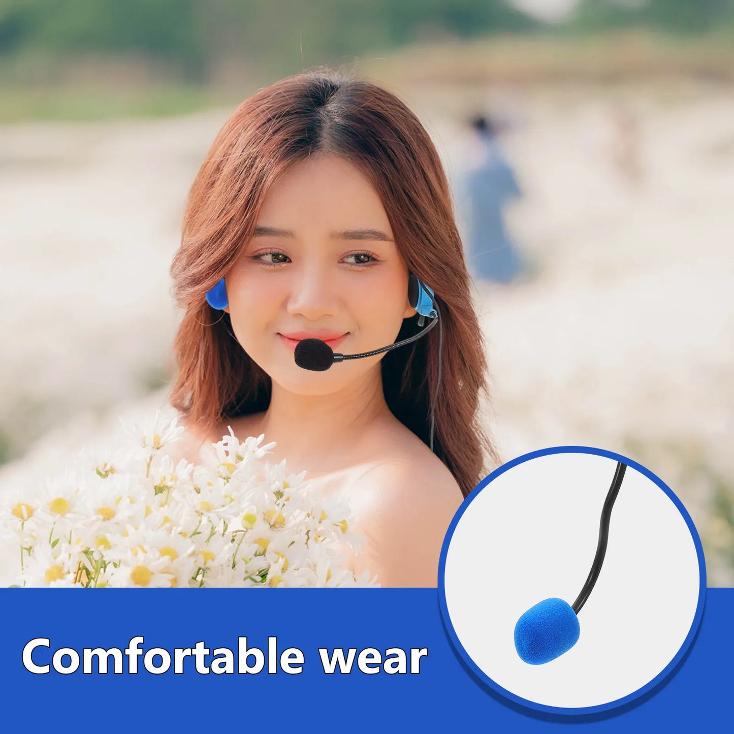 Headworn Microphone For Singing Clear Audio Technology Lightweight Adjustable Ideal For Interviews Speeches News Fitness