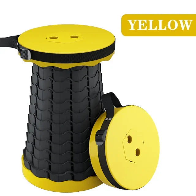 Telescopic Folding Camping Chair, Portable Foldable Camping Stool, Folding Beach Chair, Foldable Stool for Fishing Hiking Garden