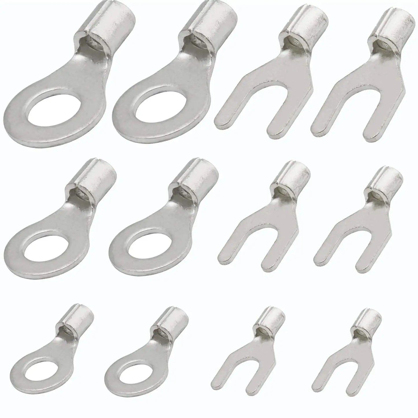 O/Y Type Copper Ring Fork Terminals Kit Insulation Cold-Pressed Terminal Electrical Brass Cable Wire Connector Crimp Spade Clip