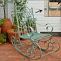 European style metal garden rocking chair, suitable for outdoor patio, yard and garden, comfortable armchair