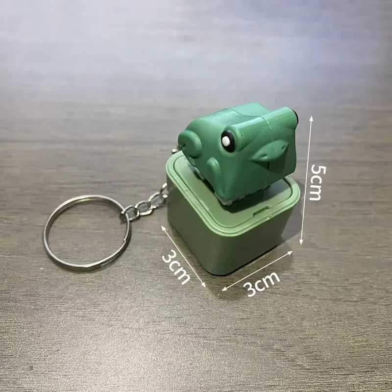 Lizard Frog Duck Button Keychain Decompression Toys Funny Lizard Sounds And Flash Effects Rechargeable Portable Stress  Toy