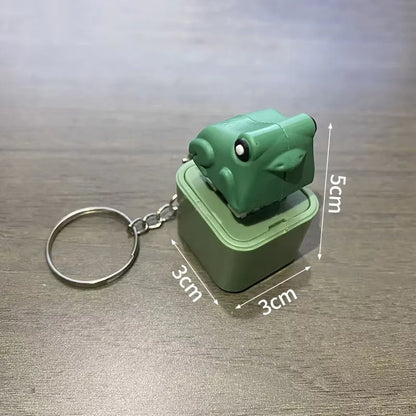Lizard Frog Duck Button Keychain Decompression Toys Funny Lizard Sounds And Flash Effects Rechargeable Portable Stress  Toy