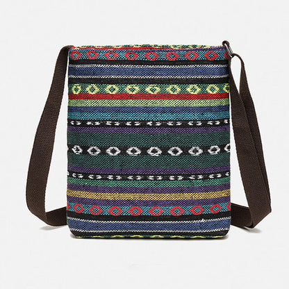 Lady Crossbody Shoulder Bag, Phone Purse Handbag, Ethnic Style Embroidered Messenger Bag, Retro Small Canvas Bag