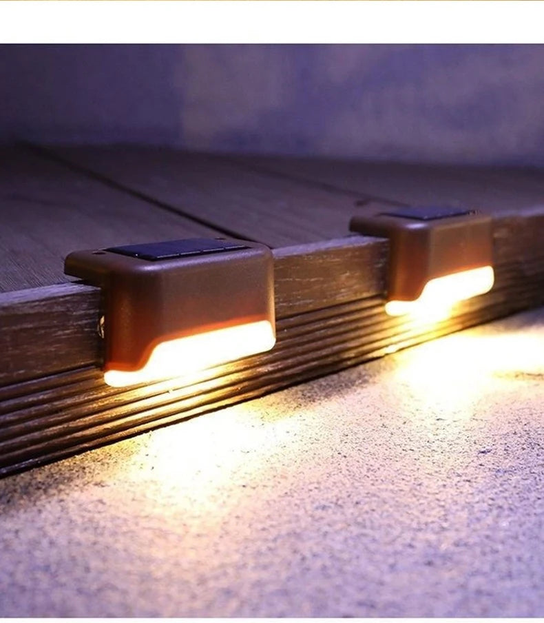 1/4/8/12/pcs Solar LED Lights Outdoor Garden Light Deck Lamp Solar Stairs Light Waterproof Solar Step Lamp Patio Garden Decor