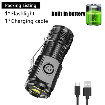 High Quality 3*SST20 LED Flashlight 18350 Super Bright Torch Rechargeable USB Light Waterproof with CAP CLIP for Hiking Camping