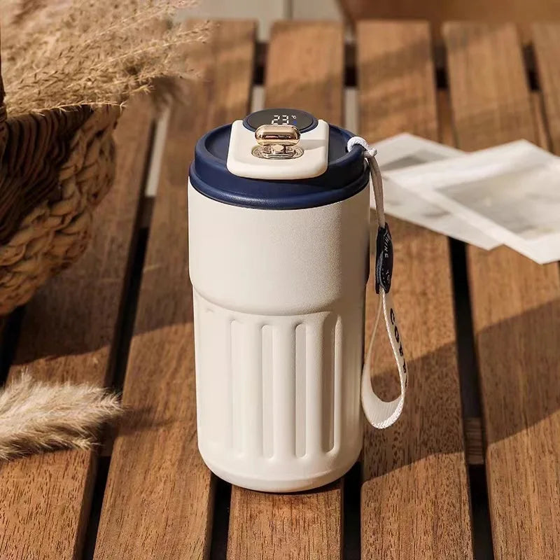 Stainless Steel Insulated Cup Display Temperature Coffee Cup Intelligent Car Mounted Water Cup Gift Drinking Tool