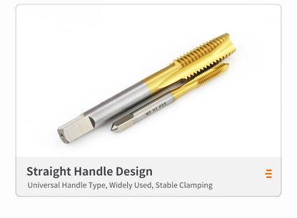 HSS Titanium Coating Screw Tap Drill Bit M2 M2.5 M3 M3.5 M4 M5 M6 M8 M10 M12 Metric Straight Flute Thread Tap Hand Tools