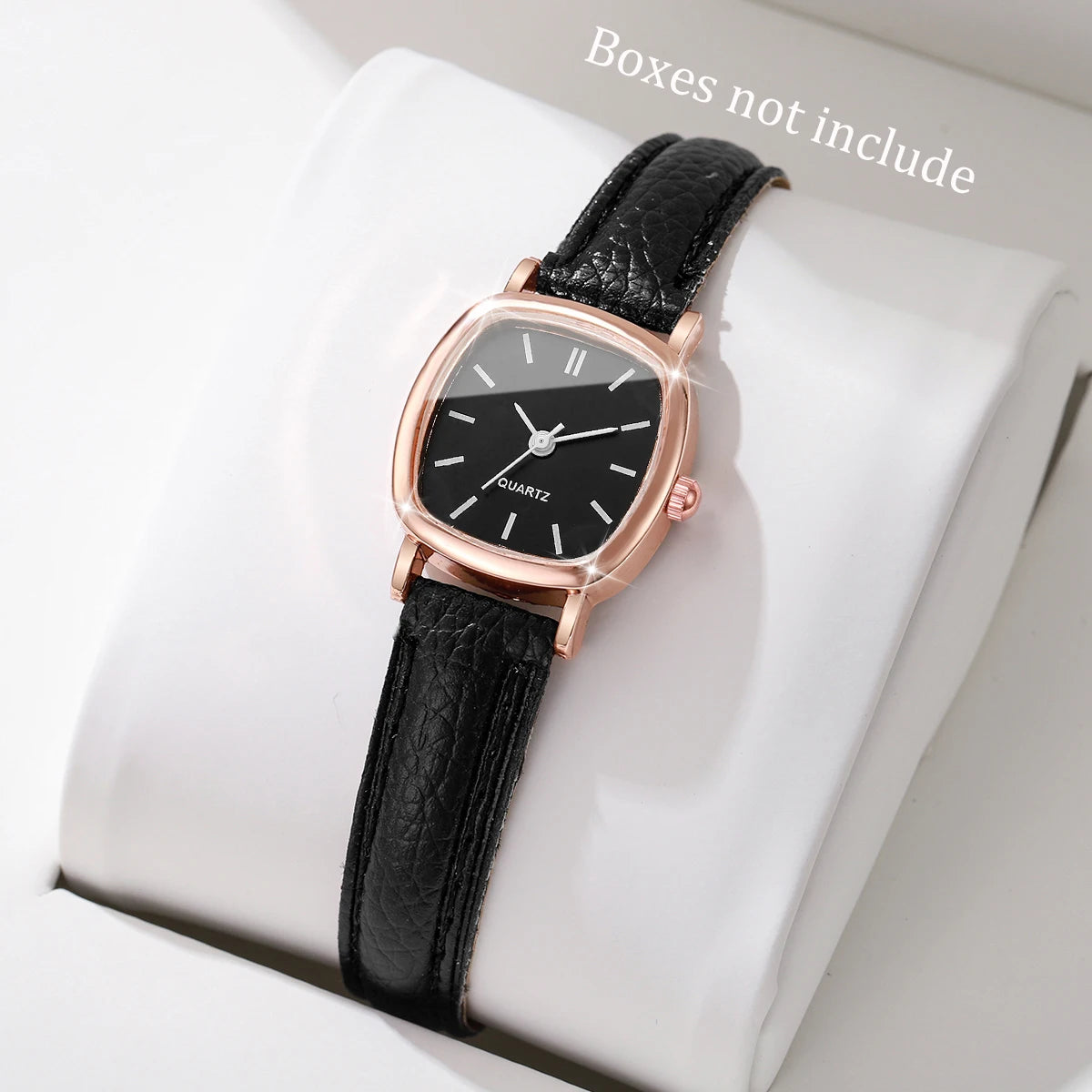 Fashion Minimalism Women Watches Small Square Dial Leather Strap Quartz Watch for Girls Clock（Without Box）