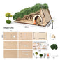Wooden Elf Door Set Cartoon Room Decor Dollhouse Character Stickers Fairytale-Style Balcony Decor Hanging Ornaments Gift