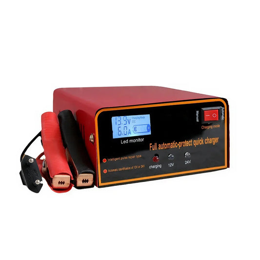 12v24v Fast Charging Car Jump Starter with Clip Safety Protect Compressor Charger LED Display for Trucks Agricultural Machinery