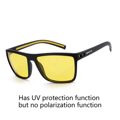 ZENOTTIC Retro Polarized Sunglasses for Men Lightweight TR90 Frame UV400 Protection Square Sun Glasses Night Vision Goggles