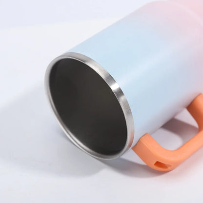 Portable Mini Handle Gradient Color 4oz Car Stainless Steel Insulated Thermos Cold Beverage Camping Outdoor Living Home Goods