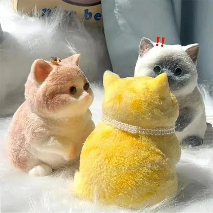 Cute Kawaii Cat Squishy Soft Silicone Stress Relief Squeeze Toy Anxiety Relief Desk Buddy Gift for Kids Adults Desk Decor Gift