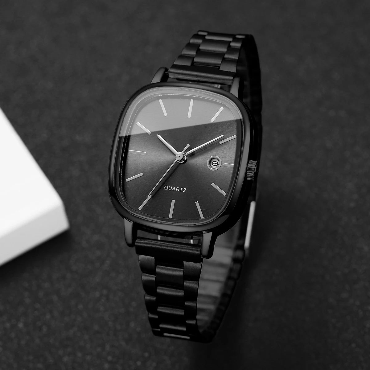 Elegant Square Dial Women Watches Simple Calendar Quartz Wristwatches Reloj Mujer Girls Clock Gift (Without Box)