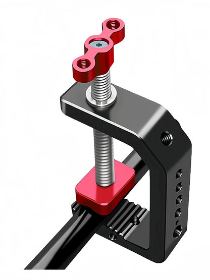 Lanxire C Clamp Camera Clamp Mount with 1/4’’ and 3/8’’ Threaded Holes - 2.44 Inch Jaw Opening - Max Load 12lb/5kg