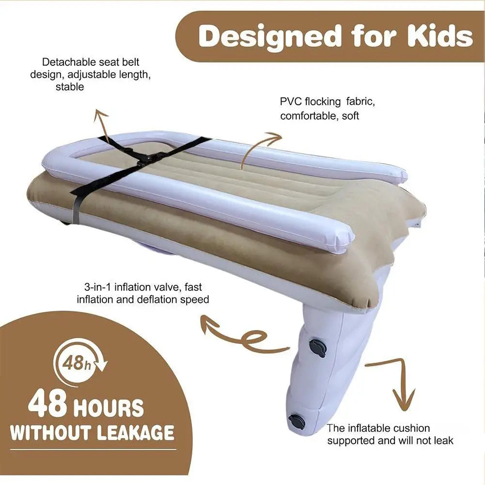 Inflatable Car Airplane Bed For Kids Baby Airplane Seat Extender Thickened Sleeping Mattress For Travel Car Road Trip