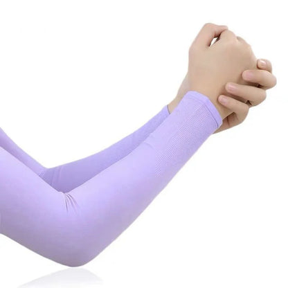 UV  Ice Silk Hand Protector Cover Long Gloves Sunscreen Half Finger Sleeves For Sunbathing Hiking Summer