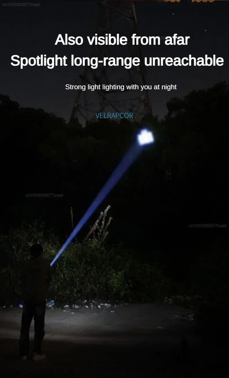 Outdoor Strong Lights Flashlight Camping Emergency Household High Brightness Multifunctional Rechargeable With Side Light