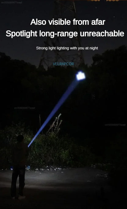 Outdoor Strong Lights Flashlight Camping Emergency Household High Brightness Multifunctional Rechargeable With Side Light