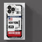 Los Angeles New York Boarding Pass Case for iPhone 17 Pro Max 11 X XS XR 14 16 Plus 12 13 Mini Air 15 6 6S 7 8 SE Soft Phone