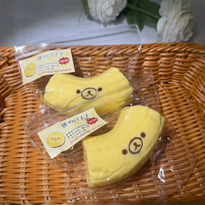 Handmade Squishy Toys Cute Radish Pineapple Banana Shaped Bear Slow Rising Stress Relief Squeeze Toys Food Grade Silicone