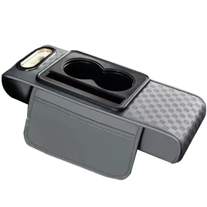 4 in 1 Car Center Console Armrest Cushion Height Increasing PU Leather Tissue Box Cup Holder Storage Pad Universal Fit