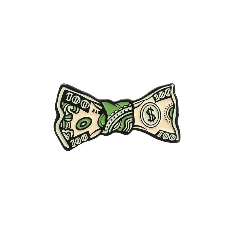 Creative US Dollar Money Enamel Pins Collection Cartoon Banknote Get Rich Brooch Backpack Lapel Metal Badge Fun Jewelry for Gift
