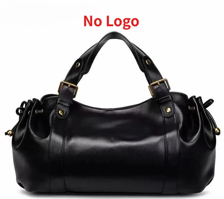 Fashion Large Capacity Boston Bag Designer Women Handbags Luxury Soft Crumpled Pu Leather Shoulder Crossbody Bags Commuter Bag