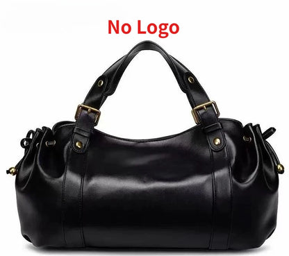 Fashion Large Capacity Boston Bag Designer Women Handbags Luxury Soft Crumpled Pu Leather Shoulder Crossbody Bags Commuter Bag