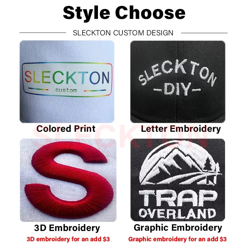 SLECKTON Custom Baseball Cap for Women and Men Fashion Design Brand LOGO Letter Embroidery Hats Corduroy Hats Unisex Wholesale