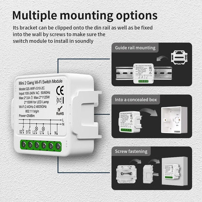 TNCE TUYA WIFI/Zigbee Switch Light Curtain Dimmer Smart DIY MINI Module, 2-way Control Breaker, Voice with Alexa Google Home