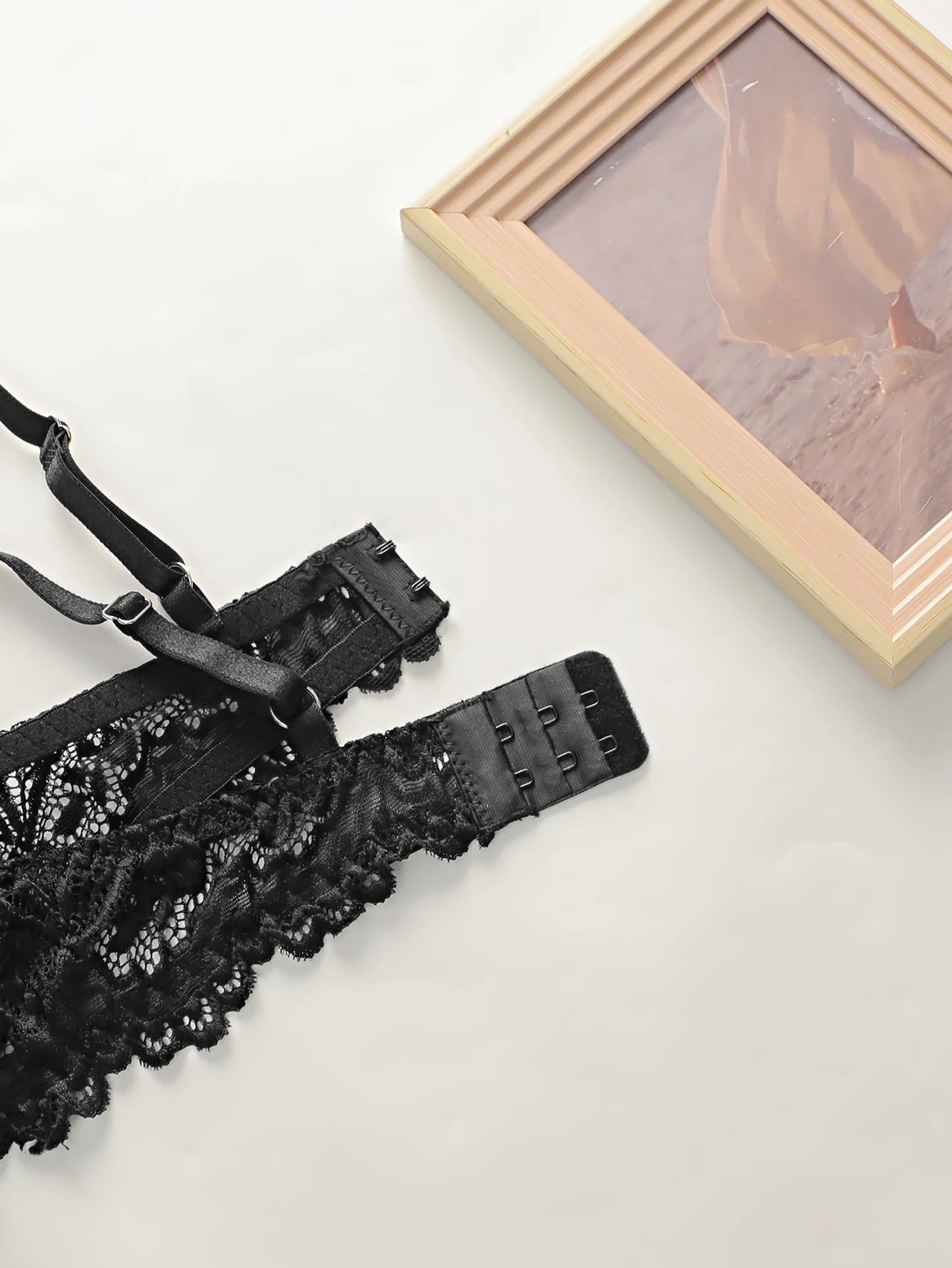 fashion Black bow lace thong set solid color daily 2-piece set sexy underwear set push up bra set B1111