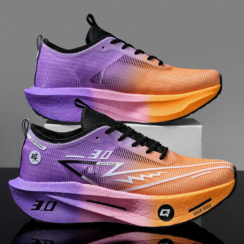 Couple Breathable Mesh Carbon Board Shoes, Student Sports Exam Shoes, Chunta Ultra Light Rebound Marathon Running Shoes