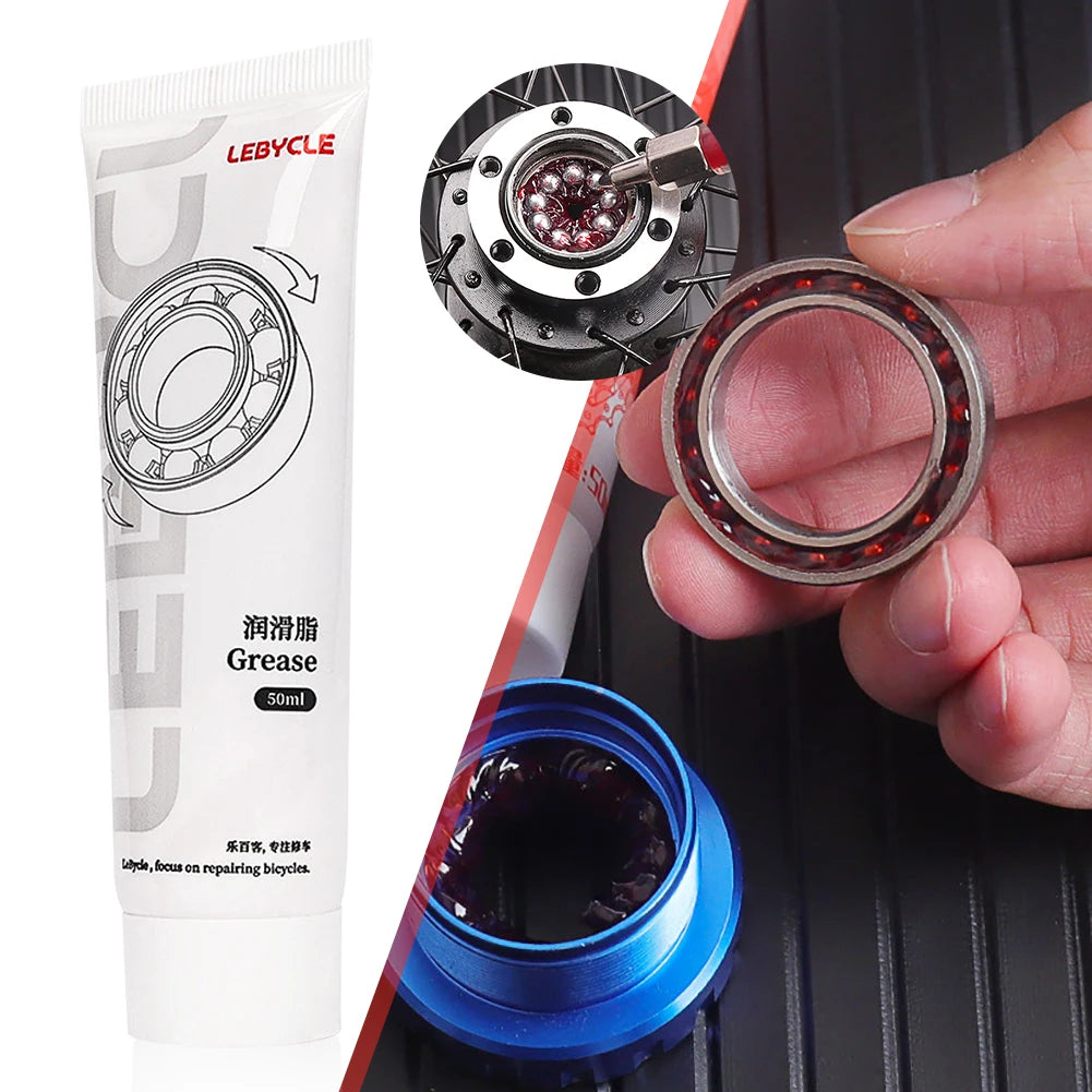 1-10 sztuk smaru rowerowego do łożysk 50ml Olej do łańcucha z narzędziem do smarowania Szybki smar do łańcucha rowerowego Mokry smar do łańcucha w celu zmniejszenia tarcia