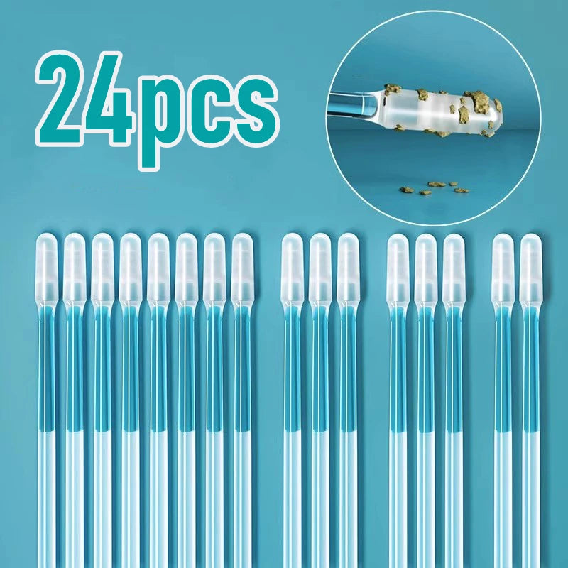 24/48/72pcs New Disposable Sticky Ear Swabs Reusable Ear Cleaner Soft Silicone Ear Wax Removal Tool Remover for All Ages
