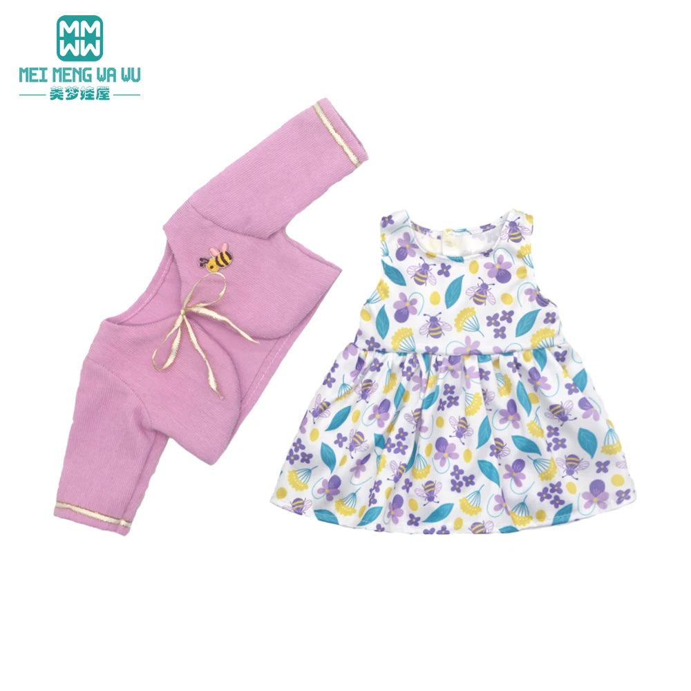 Fits 17-18inch American Doll and New Born Doll Clothes Fashion Dresses, Hooded Jumpsuit, Cardigan Strap Skirts Toys Gifts
