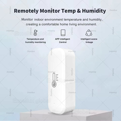 Zigbee 3.0 Temperature Humidity Sensor With External Temp Probe Smart Thermo Hygrometer For Plants Aquarium Freezer Need Gateway