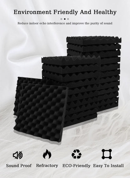 TOUO Acoustic Foam Fireproof Soundproofing Sponge 6/12/24/48 Pcs Egg Crate Soundproof Foam Studio Home Sound-absorbing