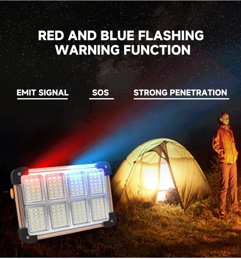 Solar outdoor lamp household waterproof glare large-capacity portable lamp high-power rechargeable magnetic emergency lamp