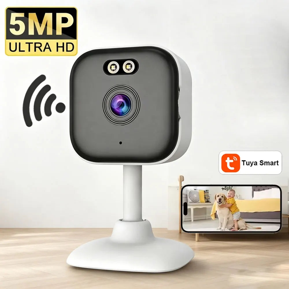 5MP Mini Cube Camera 2.4G Wifi Indoor Security IP Cam with Two Way Audio 2K Human Detection Smart Home Baby Monitor Tuya