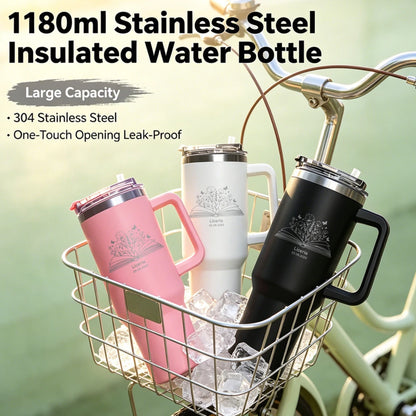 Custom Water Bottle Outdoor Thermos Portable 304 Stainless Steel Coffee Thermal Mug with Straw Tumbler Vacuum Flasks Cold & Hot