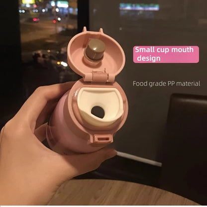 200/350ml Cute Mini Thermos Cup Stainless Steel Thermal Coffee Mug Portable Vacuum Flask Insulated Water Bottle with Button Lid