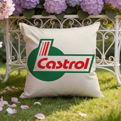 Logo C-Castrol Cushion Cover Home & Car Dual-Scene Pillow Cover: Reversible for Premium Comfort
