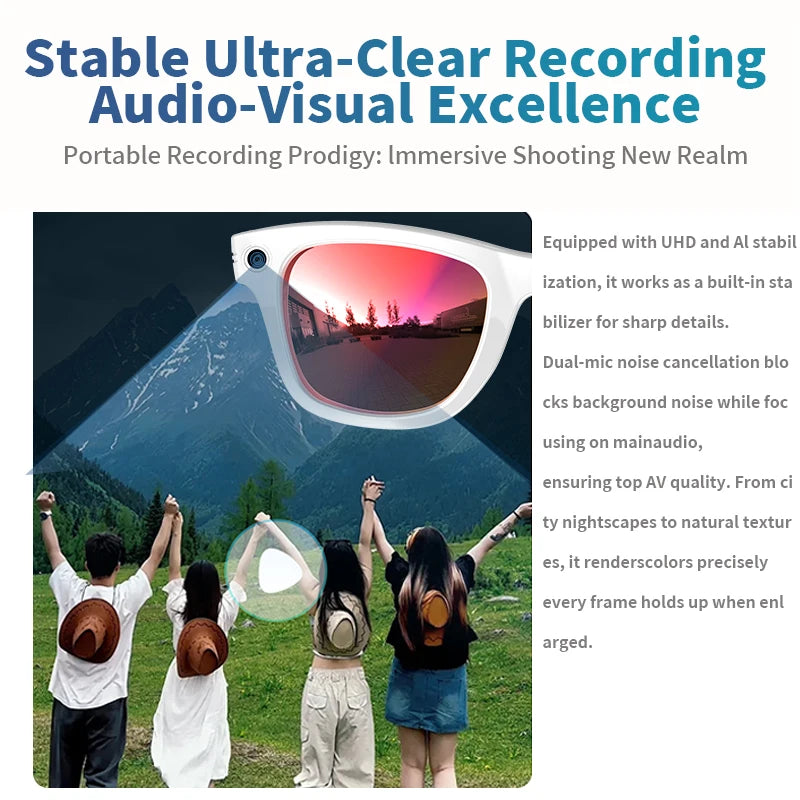 2026 New AI Smart Glasees With 800W Camera Video Recording AI Photo Recognition Bluetooth Call Translation Voice Sunglasses Man