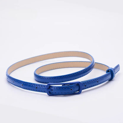Children Candy Color Belts 1.2cm Super-thin PU Belts Simple Solid Color Lightweight Belts Summer Apparel Accessories