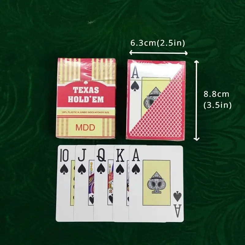 1/2pcs A set of durable, universal baccarat and Texas Hold'em playing cards, waterproof and smooth, for poker and bridge games