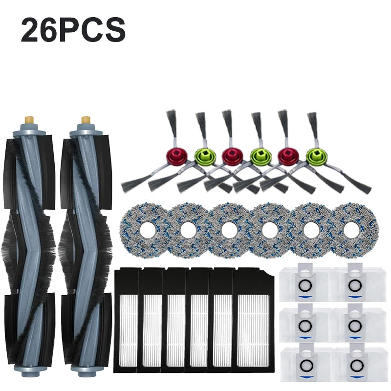 For Ecovacs Deebot X1 OMNI/TURBO,T10 OMNI/TURBO/X1S PRO Dust Box,Main Side Brush,Hepa Filter, Mop Rag Dust Bags Mop Cloths Parts
